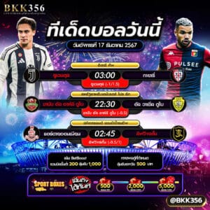 ที่เด็ดบอลวันนี้ วันอังคารที่ 17 ธันวาคม 2567